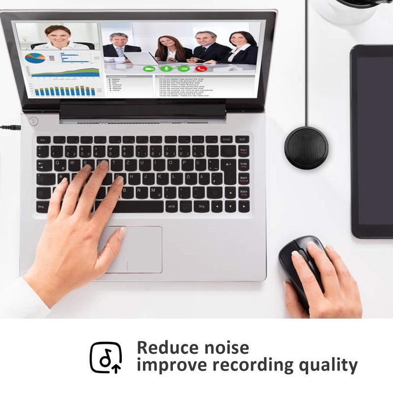 Dreokee Conference Microphone 3.5mm Desktop Computer Mic for Computer Desktop and Laptop 360Â° Omnidirectional Condenser Mic for Online Meeting/Class, Skype, Recording, Chatting, Gaming - Image 5
